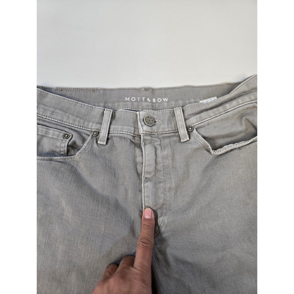 Mott & Bow Mercer Slim Fit Jeans Mens 30x32 Light Grey Stretch Denim Pants - Picture 8 of 16